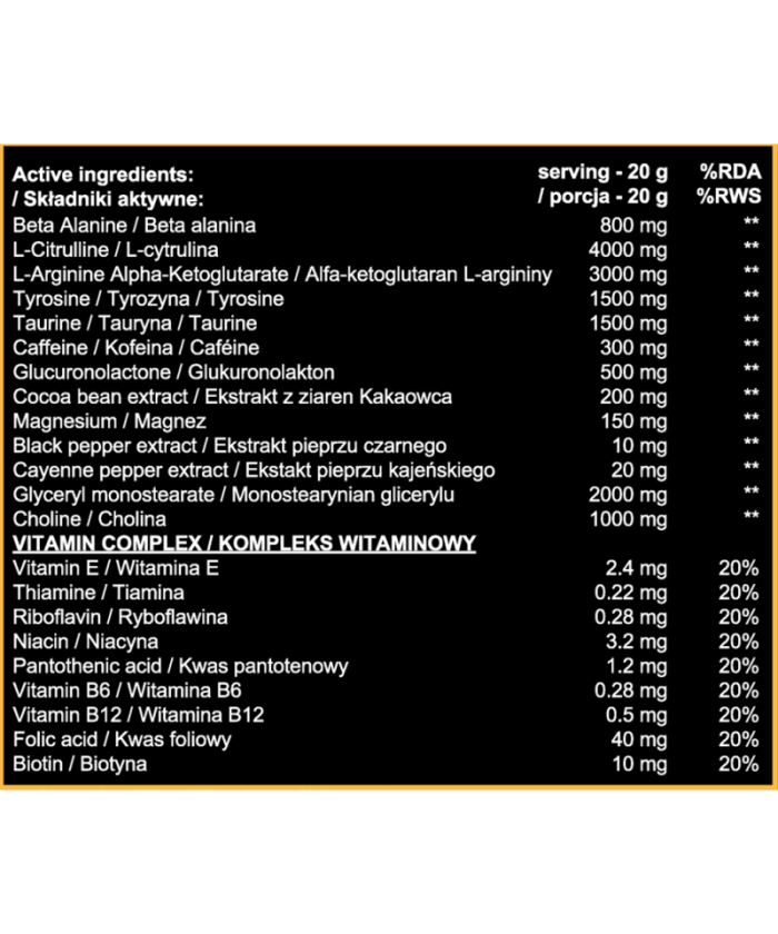 BEHEMOTH - PREWORKOUT REAL PHARM | 500G